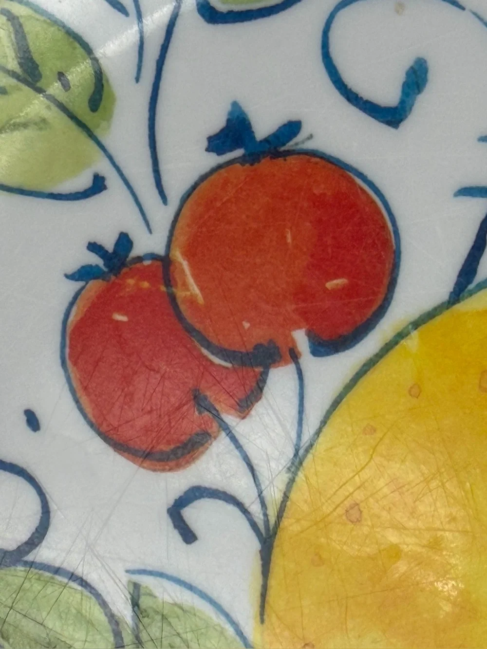 Le Cadeaux Mediterranean Lemon Tree Melamine Dinner Plates Set of 4 Retired